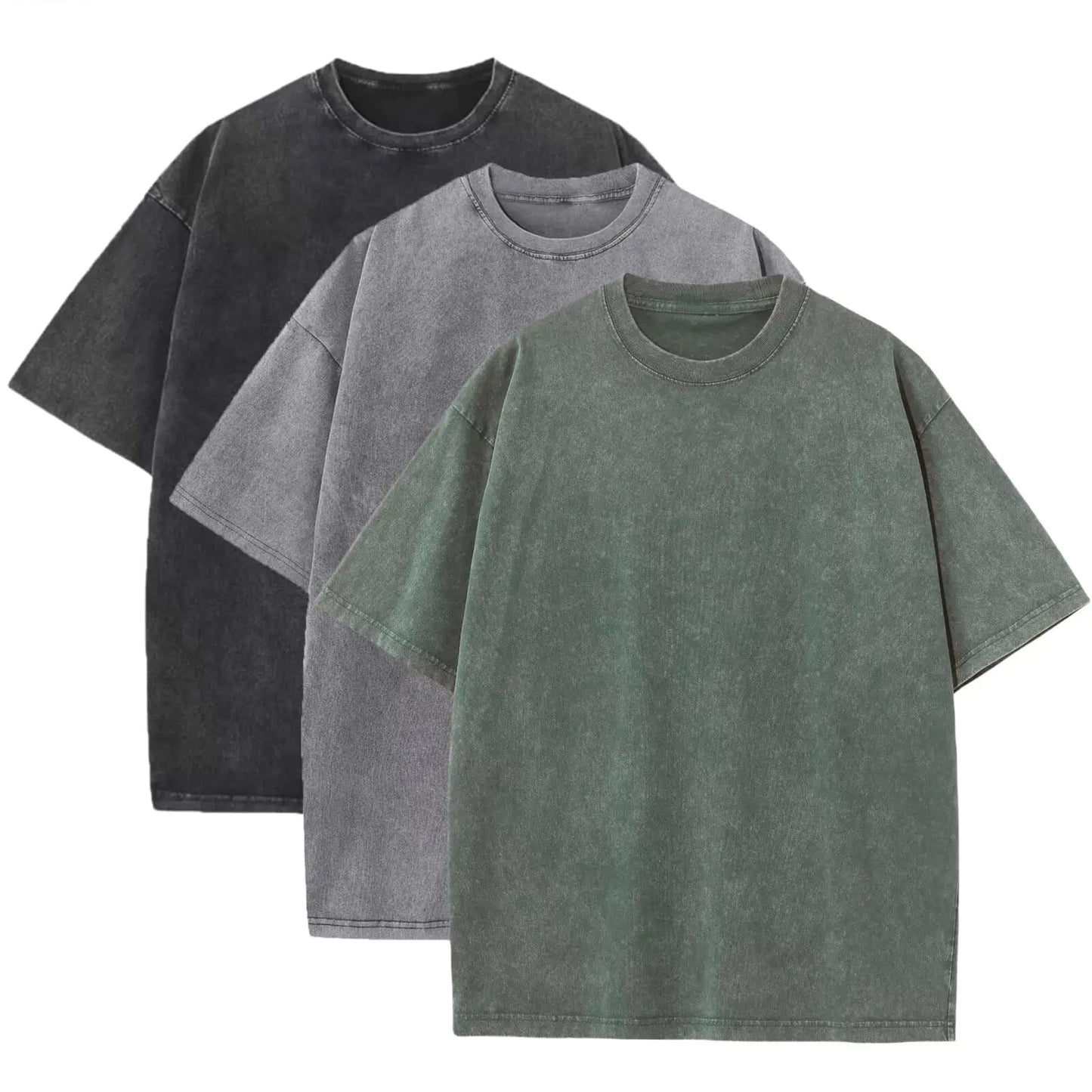 3 Pack Mens Oversized Heavy Cotton T-Shirt